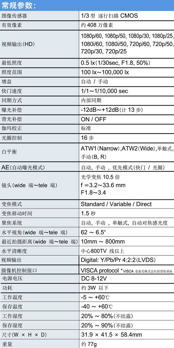 VRS-MH8100规格参数